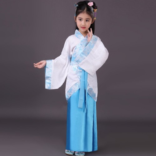 Chinese folk dance fairy hanfu drama cosplay dresses for girls children photos stage performance school competition robes costumes